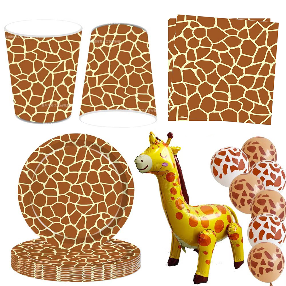 Table Cloth Disposable - Feestartikelen met giraffen thema, servies met
