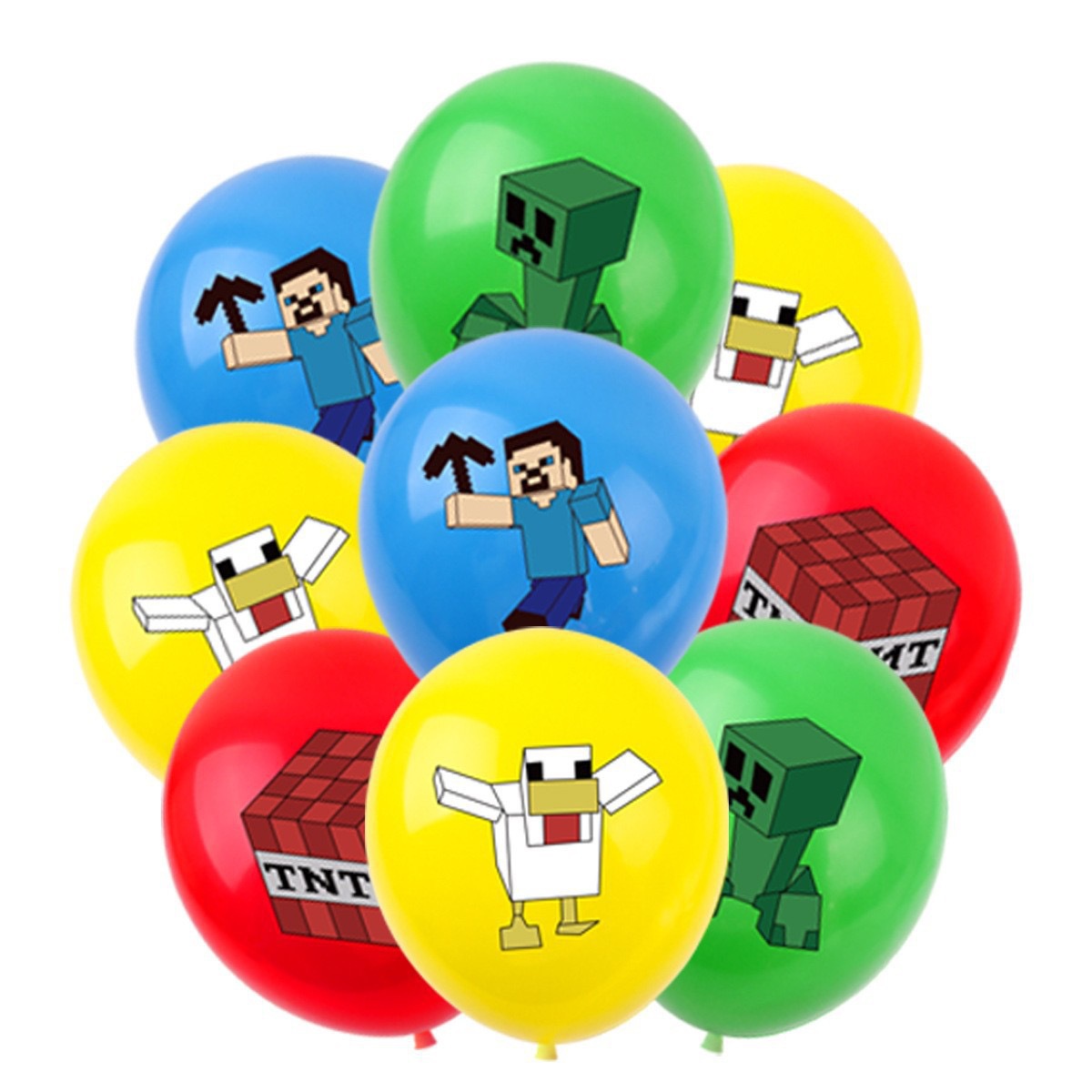 Event Supplies - 50/100 stuks Minecraft Pixel Ballon Anime