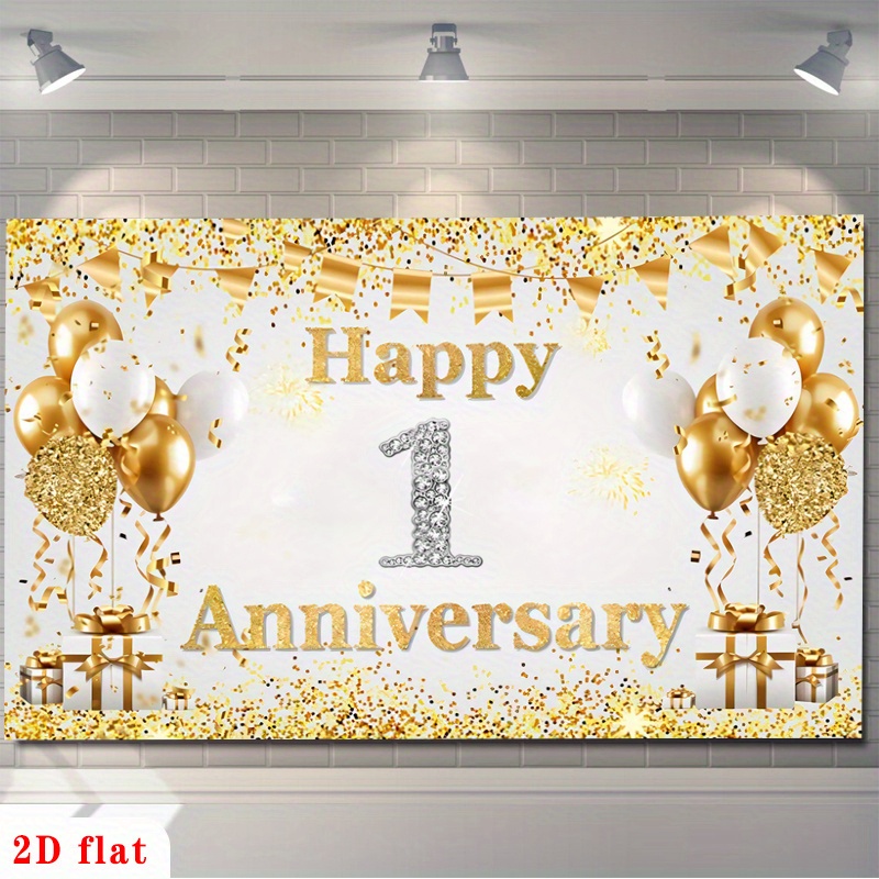 2D platte gouden witte gelukki - Party Banner Gold recensie en prijs
