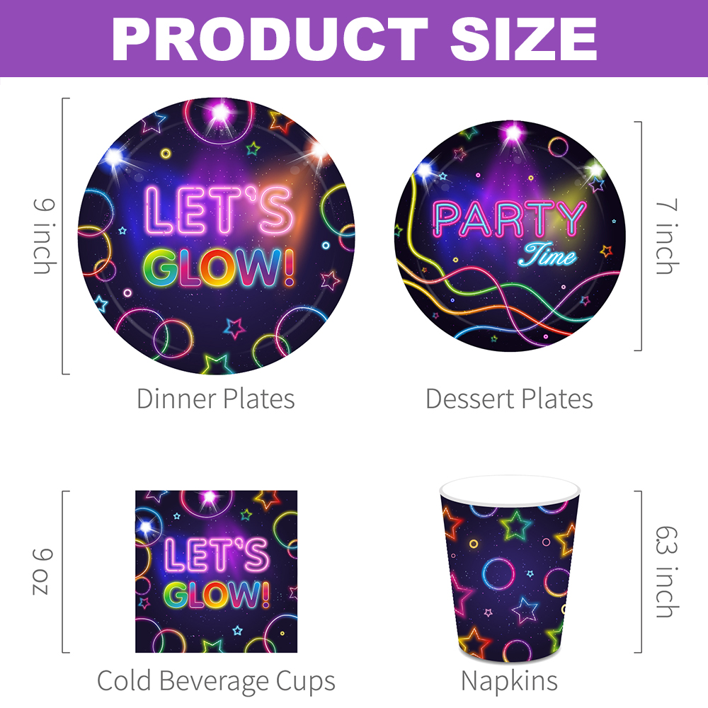 Let's Glow Party Serviesgoed B - Let'S Party Event Supply recensie en prijs